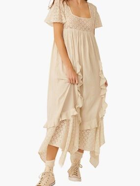 Free People Bring the Romance Handkerchief Hem Maxi Dress